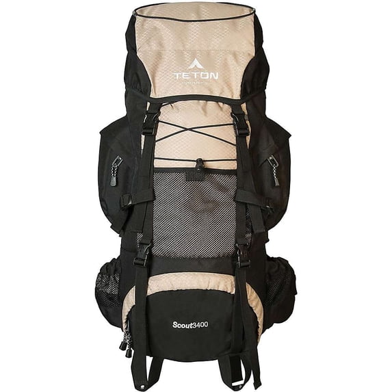 Teton Scout 3400 Hiking Backpack; Internal Frame Pack; Tan