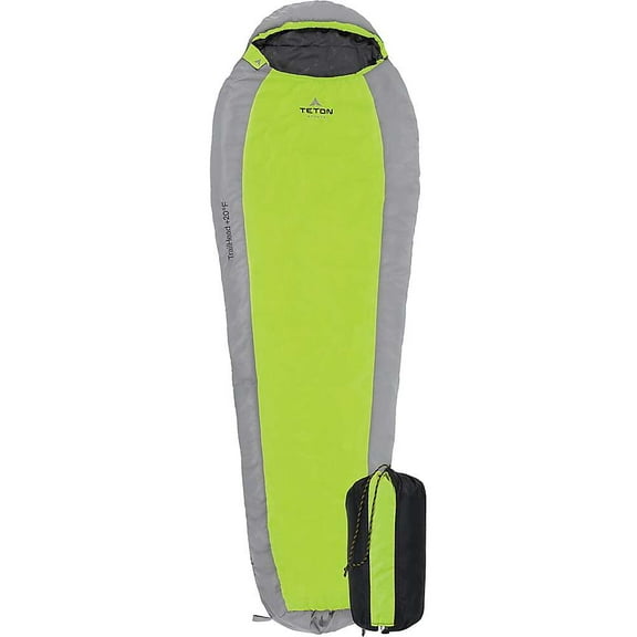 Trailhead Ultralight Mummy 20F Degree Sleeping Bag - Green and Grey