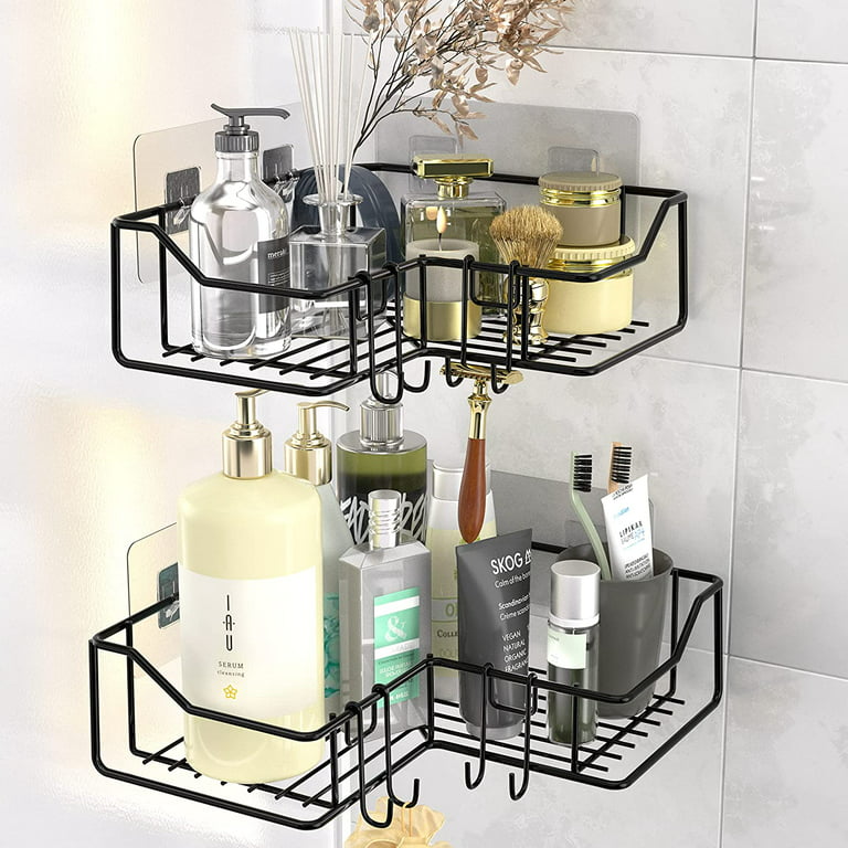 SANMADROLA Shower Caddy - 2 Pack Rustproof Shower Organizer, Drill-Free &  Quick-Dry Shower Shelf for inside Shower with Large Capacity, Durable  Stainless Steel Shower Rack with 4 Hooks, Gray 
