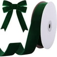 thumbnail image 1 of TETOU 1 Inch 10 Yards Dark Green‌ Velvet Ribbon,Velvet Christmas Ribbon for Gift Wrapping Crafts Bow Wreath Holiday Decorations, 1 of 7