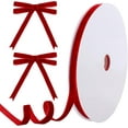 thumbnail image 1 of TETOU 3/8 Inch 25 Yards Red Velvet Ribbon,Velvet Christmas Ribbon for Gift Wrapping Crafts Bow Wreath Holiday Decorations, 1 of 7