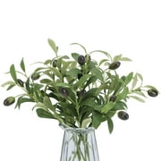 TETOU 10pcs Faux Olive Leaves Stem for Vase 10.6" Artificial Plant Olive Branch Home Office Wedding Greenery Decoration