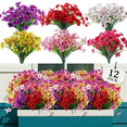 thumbnail image 1 of TETOU 12 Bundles Artificial Flowers for Outdoor Decoration, Fake Silk Colorful Plastic Flowers UV Resistant No Fade for Front Door Garden Yard Balcony Spring Farmhouse Decor(Mix color), 1 of 8