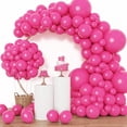 thumbnail image 1 of TETOU 129Pcs Hot Pink Ballons, Latex Party Balloons, Different Sizes 18/12/10/5 Inch Party Balloon Kit for Birthday Party Graduation Baby Shower Wedding Balloon Decoration - Hot Pink, 1 of 7