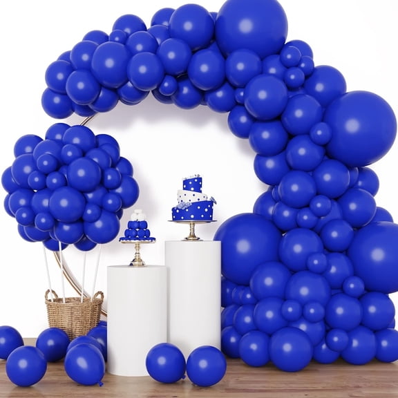 TETOU 129Pcs Royal Blue Ballons, Latex Party Balloons, Different Sizes 18/12/10/5 Inch Party Balloon Kit for Birthday Party Graduation Baby Shower Wedding Balloon Decoration - Royal Blue