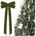 thumbnail image 1 of TETOU 12Pcs Green Velvet Ribbon Christmas Bows Decorations,5x10 Inch Xmas Bows Ornaments for Christmas Tree Home Party Staircase Door Wreath Garland Holiday Decor, 1 of 6