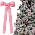 thumbnail image 1 of TETOU 12Pcs Pink Velvet Ribbon Christmas Bows Decorations,5x10 Inch Xmas Bows Ornaments for Christmas Tree Home Party Staircase Door Wreath Garland Valentine Holiday Decor, 1 of 6
