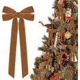 thumbnail image 1 of TETOU 12Pcs Brown Velvet Ribbon Christmas Bows Decorations,5x10 Inch Xmas Bows Ornaments for Christmas Tree Home Party Staircase Door Wreath Garland Holiday Decor, 1 of 6