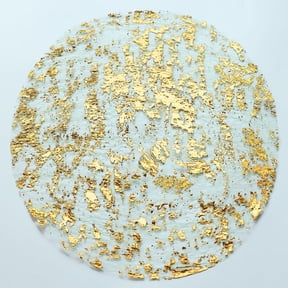 TETOU 12Pcs Disposable Gold Placemats, 13" Gold Foil Mesh Pressed Fall Table Mates Gold Doilies for Dining Table Wedding Birthday Party Holiday Home Decor