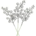 thumbnail image 1 of TETOU 14 Packs Silver Christmas Glitter Berries Stems,7.8 Inch Artificial Christmas Picks for DIY Xmas Tree Wreath Garland Holiday Home Indoor Winter Decoration, 1 of 6