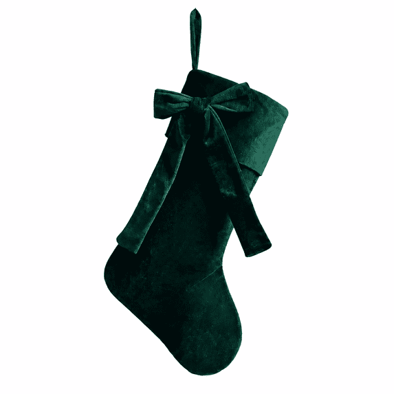 TETOU 18.9" Velvet Christmas Stockings, Extra Thick Large Bow Velvet Christmas Stockings for Fireplace Family Holiday Christmas Party Decorations(Green)