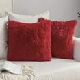 thumbnail image 1 of TETOU 18"x18"Set of 2 Christmas Pillow Covers,Xmas Soft Faux Fur Plush Couch Cushion for Sofa Bedroom Living Room Home Farmhouse Winter Christmas Decor (Red), 1 of 8