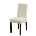 thumbnail image 1 of TETOU 1Pc Waterproof Dining Room Chair Cover Stretch Jacquard Parson Chair Slipcover Protector for Home Restaurant Banquet -White, 1 of 11