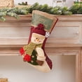 thumbnail image 1 of TETOU 1Pcs 18'' Christmas Stocking 3D Plush Santa, Snowman, Elk Xmas Character Classic Large Stockings for Family Kids Holiday Christmas Party Decorations, 1 of 7