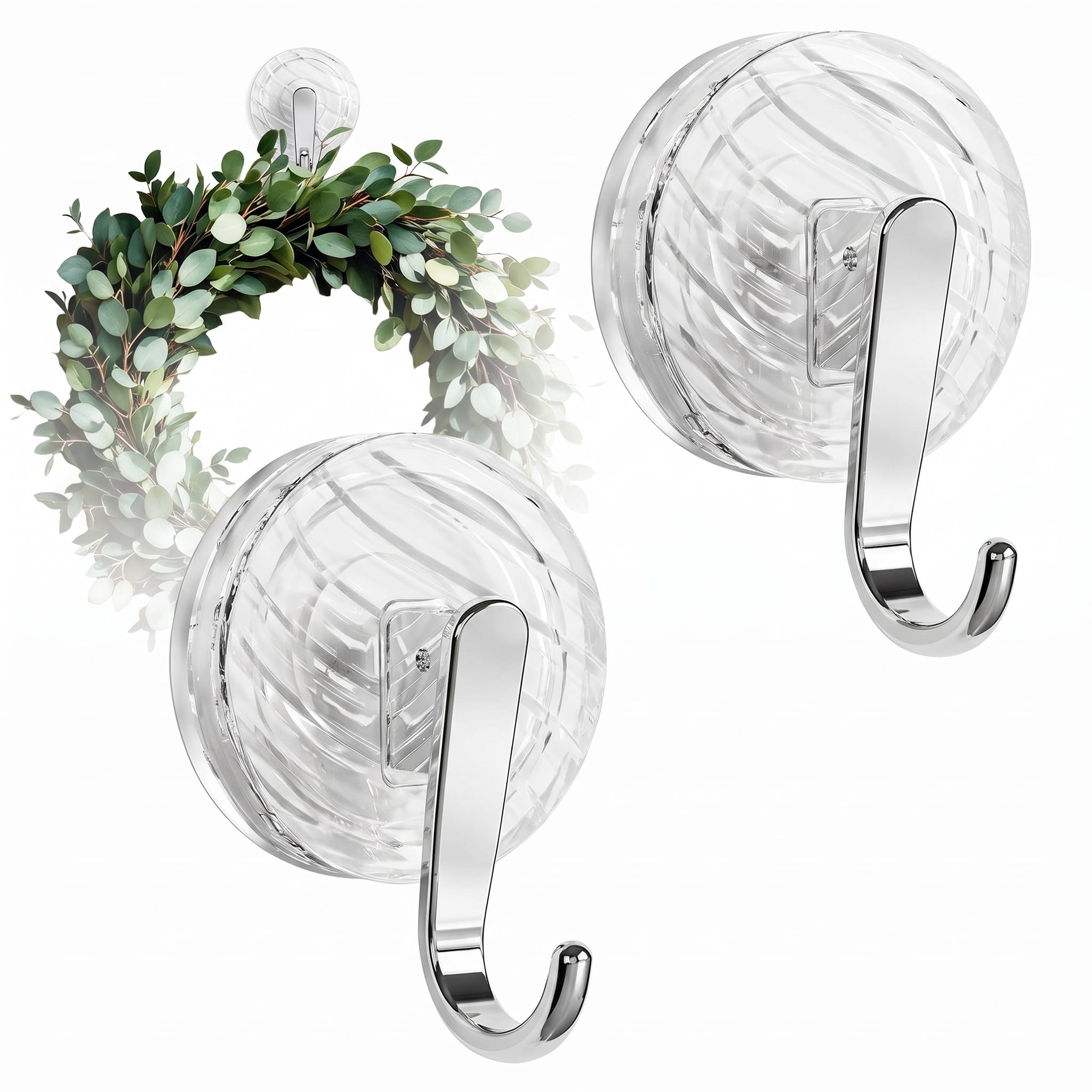 Thanks Spring Mode TETOU 2 Pcs Wreath Hangers for Front Door, No Punch Suction Cup Door ...