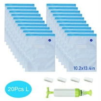 TETOU 20Pcs Sous Vide Bags with Pump 13.4"*10.2" Large Reusable Vacuum Freezer Food Storage Bags Set