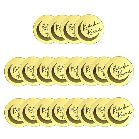 TETOU 20pcs Eid Mubarak Cake Topper Acrylic Cupcake Toppers Muslim Islam Party Supplies