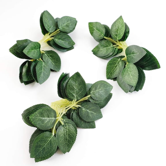 TETOU 25pcs Bulk Artificial Rose Leaves Greenery for DIY Wedding Centerpieces Bouquets Party Wreath Garlands Decor
