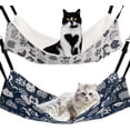 thumbnail image 1 of TETOU 2pcs Cat Hammock, 19.7*13.7In Middle Pet Hammock Bed Adjustable Soft Sleeping Hammock for Cage Hanging Reversible Cats Puppy Small Animals, 1 of 8