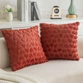 thumbnail image 1 of TETOU 2pcs Throw Pillow Covers Love Heart Soft Plush Pillow Case 18"x18" Cushion Case Valentine's Day Couch Sofa Home Supplies - Wine red, 1 of 11