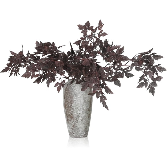 TETOU 3 Pcs 32" Artificial Cimicifuga Plant Leaf Stems,Fall Faux Plum Cimicifuga Ramosa Leaf Branch for Autumn Harvest Halloween Home Vase Wedding Farmhouse Table Mantel Decor