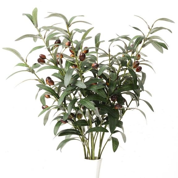 TETOU 30" 4pcs Artificial Olive Branches Long Stems Fake Natural Greenery Plant Wedding Floral Arrangement Home Decor