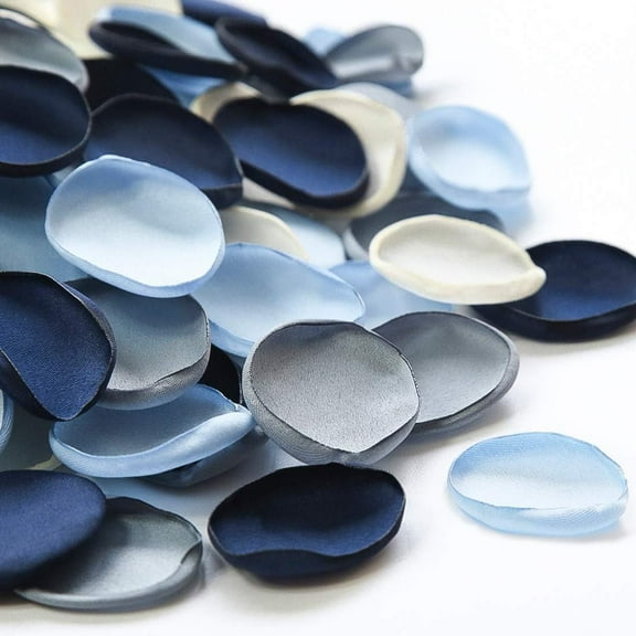 TETOU 300pcs Silk Rose Petals for Wedding Centerpieces Flower Girl Basket Bridal Shower Flower Petals Romantic Decoration - Dusty Blue