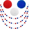 thumbnail image 1 of TETOU 3 Pack Pom Pom 4th of july Garland,Patriotic Red White Blue Felt Ball Garland Party Decor Supplies for Independence Day Memorial Day Veterans Day, 1 of 7