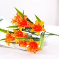 thumbnail image 1 of TETOU 4Pcs Orange Lily Artificial Flowers No Fade Plastic Plants for Garden Bedroom Indoor Outdoor Decorations, 1 of 4