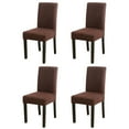thumbnail image 1 of TETOU 4Pcs Waterproof Dining Room Chair Cover Stretch Jacquard Parson Chair Slipcover Protector for Home Restaurant Banquet -Brown, 1 of 11