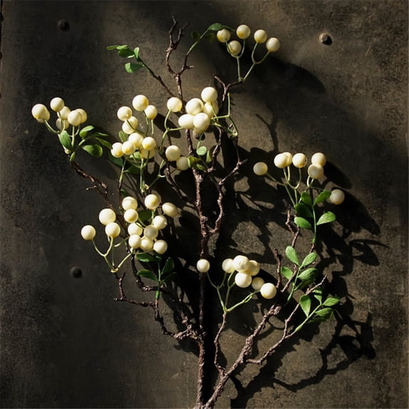 TETOU 4pcs 70cm Fall Artificial Berry Stems with leaves Fake Berries for Home Autumn Thanksgiving Christmas Decoration