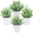 thumbnail image 1 of TETOU 4pcs Fake Plants Small Artificial Greenery Potted Plants Mini Simulation Eucalyptus for Home Office Table Decor, 1 of 10