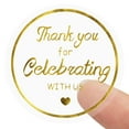 thumbnail image 1 of TETOU 500Pcs Thank You Stickers, 1.5 inch Thank You for Celebrating with Us Stickers Roll, Clear Thank You Stickers for Packaging Wedding Party Favors - Clear & Gold, 1 of 9