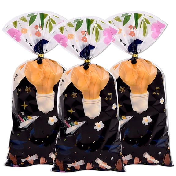TETOU 50Pcs Graduation Treat Bags, Graduation Cellophane Treat Bags, Graduation Cello Candy Cookie Bags for Graduation Party Favors Supplies