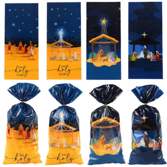 TETOU 50pcs Eid Mubarak Candy Treat Bags Cellophane Gift Snack Bag Muslim Ramadan Party Favor Supplies