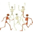 thumbnail image 1 of TETOU 5Pcs Skeleton Hallowe'en Decorations, 14.5" Realistic Plastic Full Body Movable Posable Joints Skeleton for Hallowe'en Party Haunted House Props Indoor Outdoor Decor-2 Orange+3 White, 1 of 7