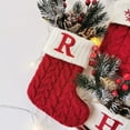 thumbnail image 1 of TETOU 7 In Christmas Stockings with Letter R, Embroidered Monogram Knit Christmas Stocking, Red White Christmas Stocking for Kids Family Holiday Decorations Xmas Tree Fireplace, 1 of 6