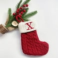 thumbnail image 1 of TETOU 7 In Christmas Stockings with Letter X, Embroidered Monogram Knit Christmas Stocking, Red White Christmas Stocking for Kids Family Holiday Decorations Xmas Tree Fireplace, 1 of 6