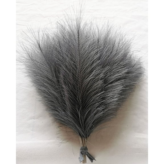 TETOU 80Pcs Artificial Pampas Grass Decor, 16.5" Faux Pampas Grass for Vase Fille Table Home Party Wedding Boho Decorations - Gray