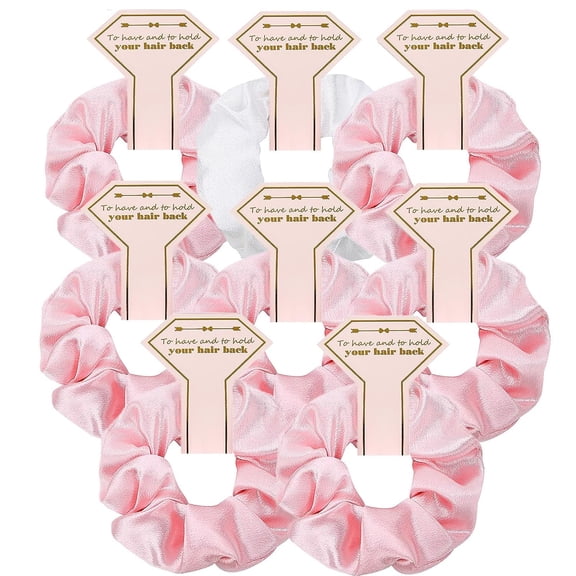 TETOU 8pcs Bridesmaid Proposal Satin Hair Ties Hair Scrunchies Bachelorette Party Favors Wedding Bridal Supplies