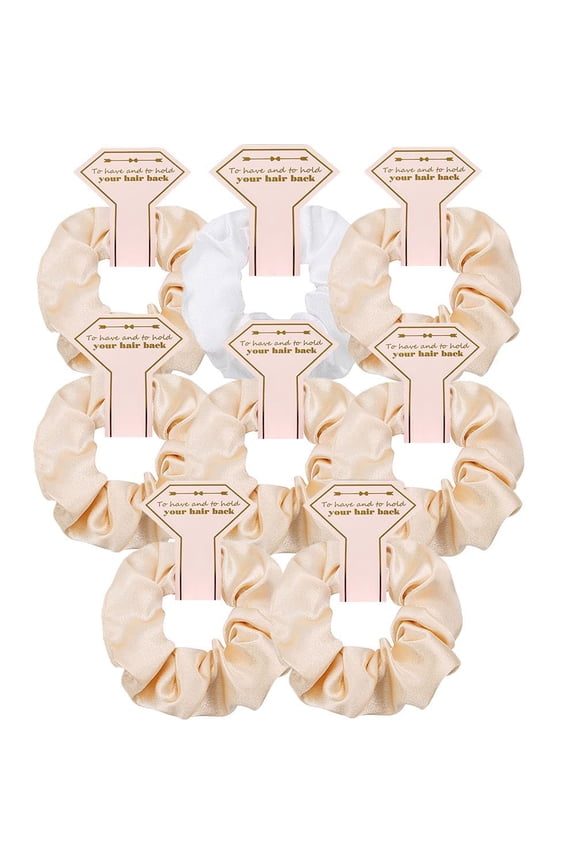 8pcs Bridesmaid Proposal Satin Hair Ties Hair Scrunchies Bachelorette Party Favors Wedding Bridal Supplies