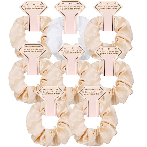 TETOU 8pcs Bridesmaid Proposal Satin Hair Ties Hair Scrunchies Bachelorette Party Favors Wedding Bridal Supplies