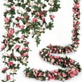 thumbnail image 1 of TETOU 6pcs Flower Garlands Artificial Rose Vine Flowers with Leaves 66ft Hanging Roses Vine for Room Wedding Birthday Christmas Wall Decor(Pink), 1 of 9