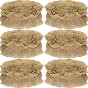 TETOU 9ft-6rolls Christmas Tree Ribbon Garland Burlap Fabric Craft Ribbon Garland for Vintage Farmhouse Classroom Decor Bow Crafting,Wreath-Making,Wedding,Christmas Tree Decorations-Burlap