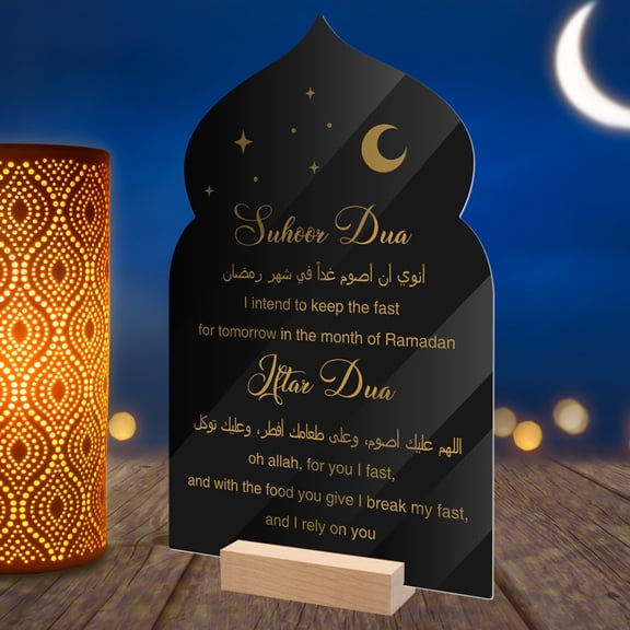 TETOU Acrylic Ramadan Advent Calendar Board Wooden Base Table Ornament Handwriting Countdown Calendars Eid Decor 2024