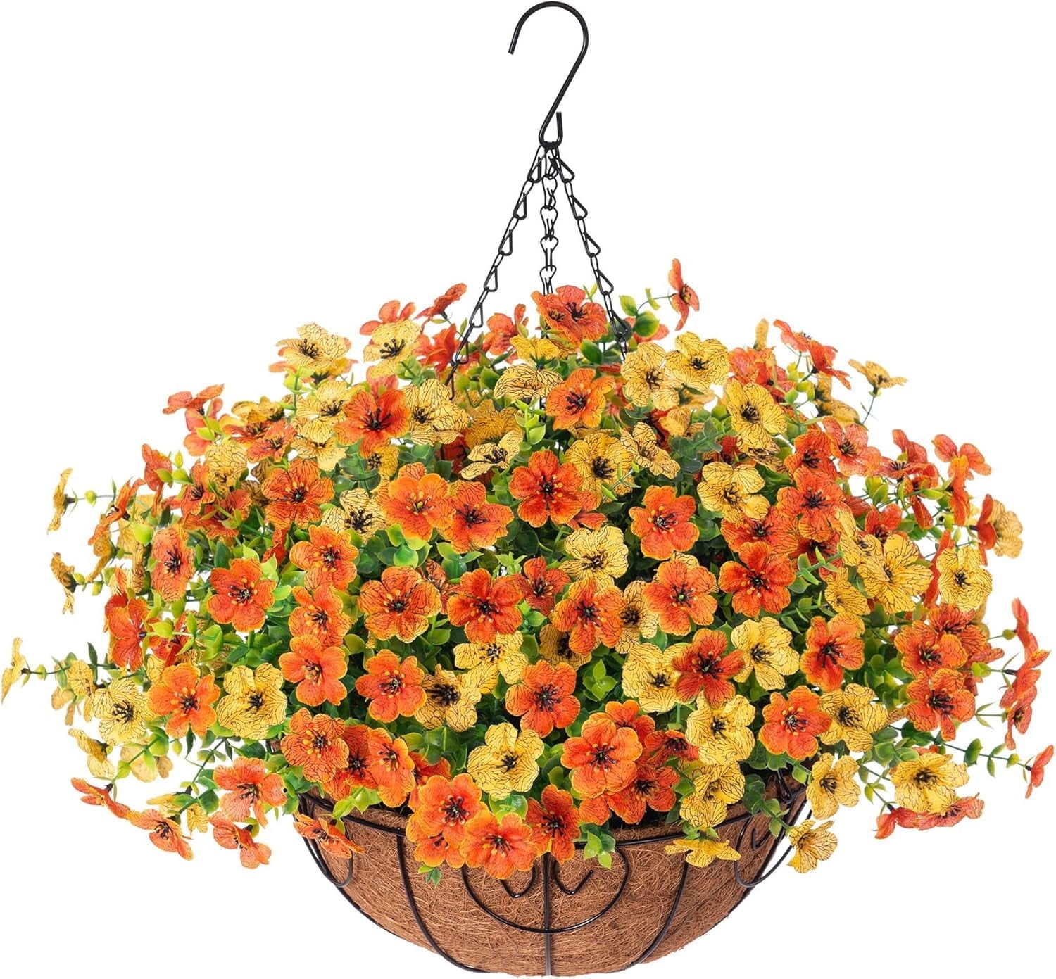 TETOU Artificial Faux Hanging Plants Flowers Basket for Spring Summer ...