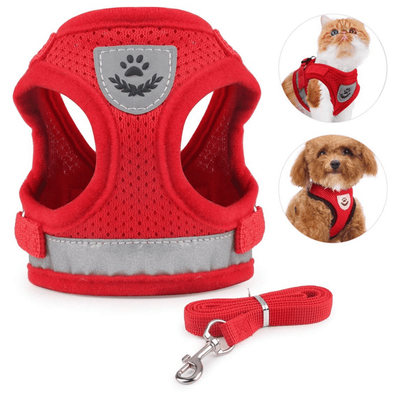 TETOU Cat Harness and Leash Set for Walking Adjustable Vest with Reflective Strap for Pet Kitten Puppy