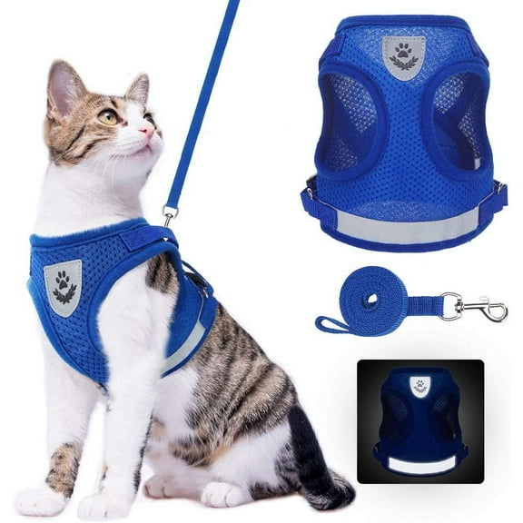TETOU Cat Harness and Leash Set for Walking Adjustable Vest with Reflective Strap for Pet Kitten Puppy