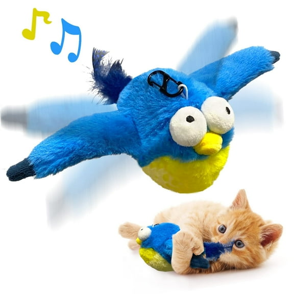TETOU Cat Toys Flapping Bird Rechargeable Touch Activated Toy Interactive Kitten Exercise Toy Cat Kicker Catnip Toys (No Flying)