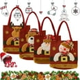 thumbnail image 1 of TETOU Christmas Gift Bags Deer Dolls Knitted Drawstring/Handbag Santa Snowman Storage Bag for Kids Guests Holiday Gift Bag, 1 of 7